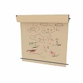 Kids Table and Chair Set with Roll Paper for Children's Art Drawings