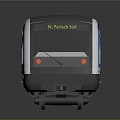 Modern Blue Sleek Long Train On Reflective Surface With Dark Background