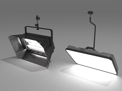 Professional LED Studio Lights With Adjustable Brackets And Bright White Panels 3d model