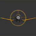 Vibrant Toy Airplane With Yellow Black Body Red Patterned Wings And Spinning Propeller