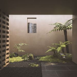 Modern landscape sketch fern courtyard landscape 3d model