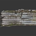 Old Broken Brick Wall With Uneven Bricks Cracks Moss And Debris