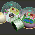 Modern Spherical Interior Design With Living Area Bedroom Sofa Bed And Furniture