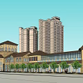 Modern High Rise Residential Buildings Exterior Design With Blue Sky And Low Rise Structures