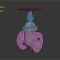 Valve iron pipe fitting flange tee joint pipe water pipe valve water pipe valve tool 3d model
