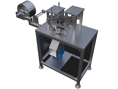 Stainless Steel Industrial Equipment With Mechanical Structure And Processing Components 3d model