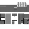 Modern Gray Kitchen Cabinet Design With Various Storage Units And Shelves