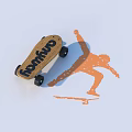 Unique Wooden Andy Skateboard Outdoor Sports Equipment With Skateboarder Silhouette Design