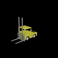Yellow Industrial Forklift Equipment With Lifting Forks And Operator Cab 3d model