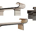 Modern Public Chair Designs With Transparent Acrylic Curved Structure And Black Frame