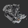 Highly Detailed Motorcycle Engine With Mechanical Parts And Chrome Components