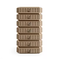Beige Decorative Cabinet With Ribbed Drawers Multiple Tiers And Modern Minimalist Design