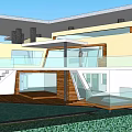 Modern Single Family Villa With Glass Railings Wooden Elements And Open Terrace