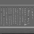 Various Styles And Sizes Of Gypsum Cornices Arranged On Wall With Numbered Labels