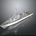 Modern Gray Military Warship With Hull Deck Equipment Radar Antennas And Number 527
