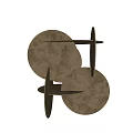 Modern Side Table With Metallic Circular Tiered Design And Minimalist Structure