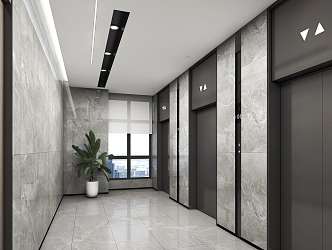 Elevator Front Room Modern Elevator Hall 3d model