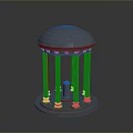 Classical Architectural Structure With Dome Roof And Circular Columns On Base Platform