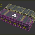 Durable Blue Technical Containers With Yellow Radioactive Symbols And Metallic Structure