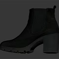 Stylish Black Chelsea Ankle Boots With Block Heel And Chunky Leather Sole
