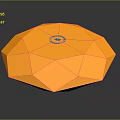 Wood And Stone Crafted Shiny Yellow Geometric Decorative Sculpture Piece