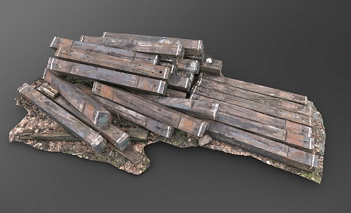 Old Railway Sleeper Wood Pillow 3d model