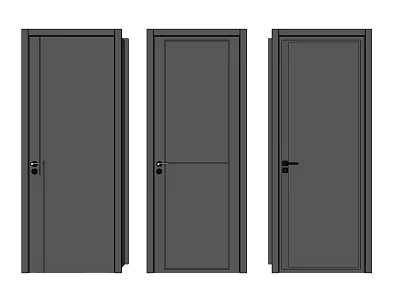 Modern swing door interior bedroom paint door 3d model