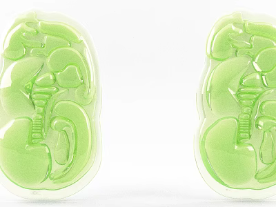 Elegant Green Jade Carved Pendants With Symmetrical Patterns Traditional Jewelry Artistic Design 3d model
