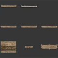 Ancient Building Components With Wooden Stone Carved Panels And Decorative Frames