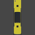 Yellow Coach Bus With Black And Gray Geometric Patterns Exterior Design