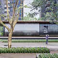 Modern Residential Landscape Entrance Featuring Stone Steps Sculpture And Lush Green Plants