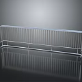 Modern Silver Metal Fence With Vertical Bars Sleek Structure And Reflective Surface 3d model