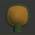 Yellow Green Robot Character With Dome Head Antenna And Long Limbs