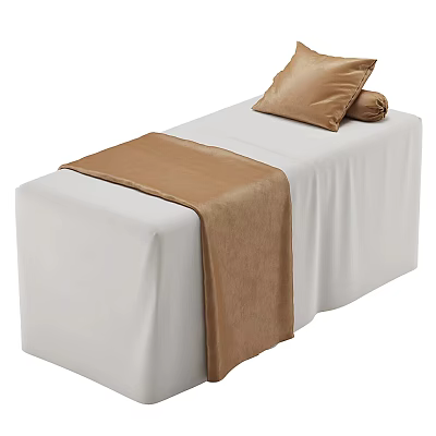 Cozy Single Bed with White Bed Sheet Brown Blanket and Pillow 3d model Cozy Single Bed with White Bed Sheet Brown Blanket and Pillow 3d model