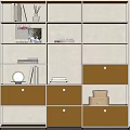 Modern Metal Shelving Unit With Multiple Layers Yellow Drawers For Books Decorations And Home Storage