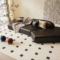 Modern multi-person sofa picture floor lamp 3d model