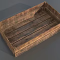 Vintage Rectangular Wooden Shelf With Distressed Texture For Home Storage And 3d model