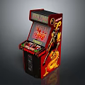 Red Dragon Fist Electronic Arcade Machine With Retro Design And Dragon Graphics