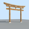 new chinese style gate 3d model