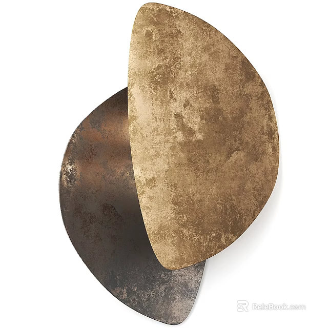 Contemporary Metal Wall Lamp Featuring Textured Bronze And Dark Brown Layered Arc Design 3d model 