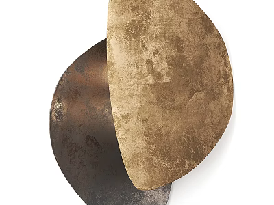 Contemporary Metal Wall Lamp Featuring Textured Bronze And Dark Brown Layered Arc Design 3d model