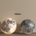Poliform Moon Lamps Spherical Illuminated Design With Realistic Surface For Modern Interior 3d model