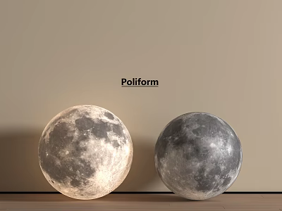 Poliform Moon Lamps Spherical Illuminated Design With Realistic Surface For Modern Interior 3d model