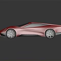 Pink Sports Car with Modern Sleek Exterior Design Black Windows and Silver Wheels