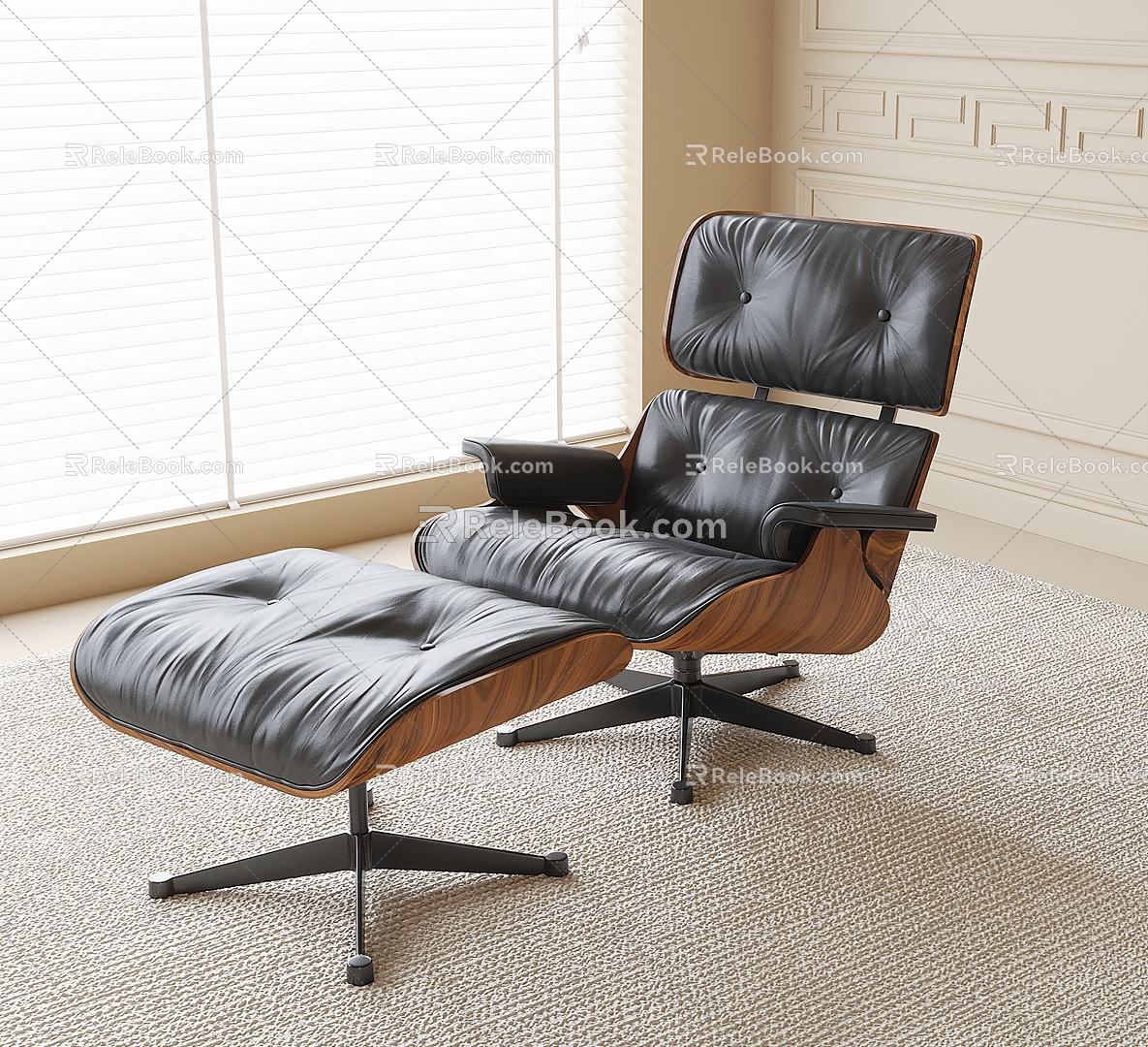 Eames Reclining Chair Leisure Chair Footstool model