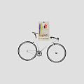 Stylish White Road Bicycle With Wall Mounted Storage Rack And Colorful Tools White Helmet