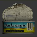 Open Rusty Canned Food Can With Ermagic Brand Label And Barcode