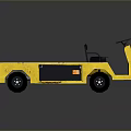 Yellow Flatbed Utility Vehicle For Industrial Cargo Transport With Cab