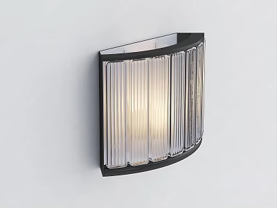 Modern Wall Light Featuring Metal Frame and Transparent Glass for Home Illumination 3d model