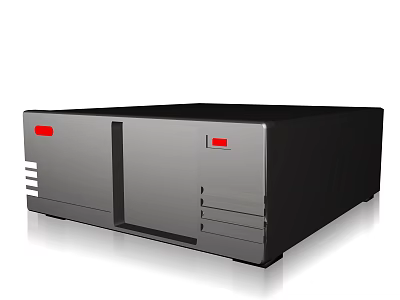 Black and Gray Digital Storage Device With Red Accents And Modern Ventilation Design 3d model
